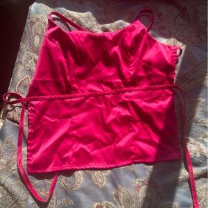 Mirror brand satin backless tie top size small